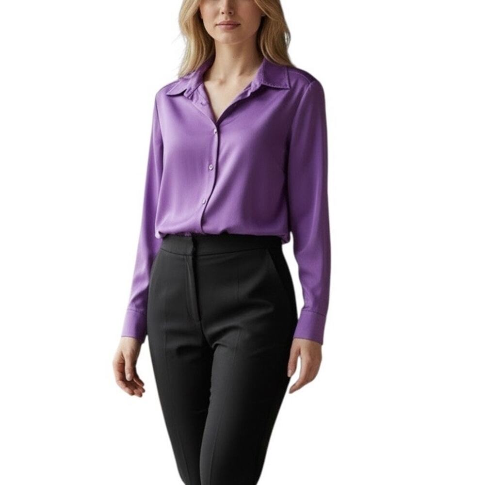 Louben silk violet blouse Canada NWT size Large